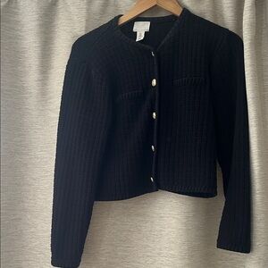 H&M Black Textured Cardigan